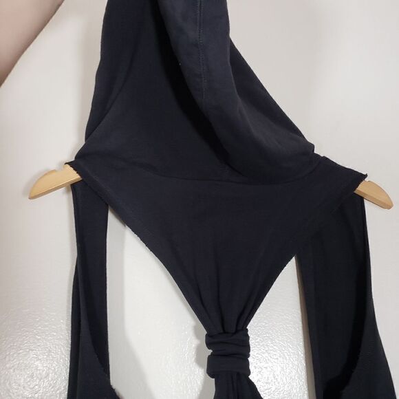 Miley Cyrus Max Azria Black Hooded Casual Venst Size M - Picture 6 of 6